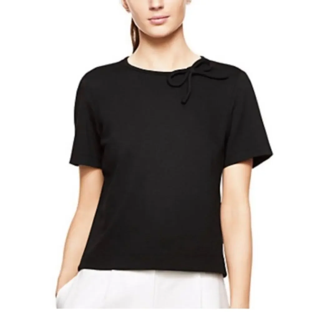 Kate Spade Ponte Bow Neck Top Black size 6